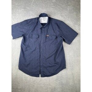 Orvis button up short sleeve navy blue sz large